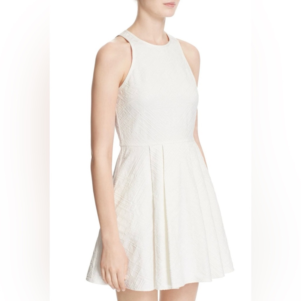 NWT PARKER Dress Small White Jacquard Bridal Shower Party Pockets $265